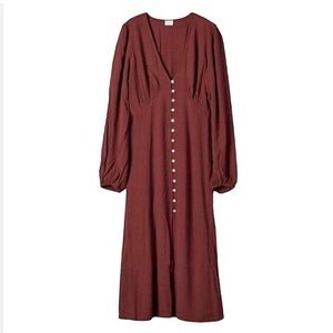 Aritzia Wilfred New Gallery Dress in Maroon size L